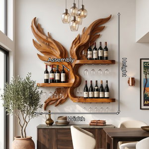 Mid Century Wine Display Rack For Dining Space
