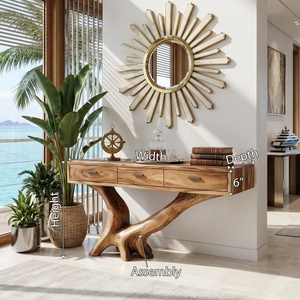 Handcrafted Live Edge Entryway Table For Living Room Modern Farmhouse