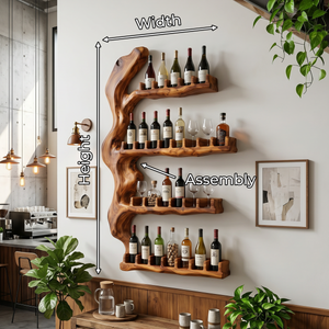 Handcrafted Japandi Wall Wine Rack For Modern Interior