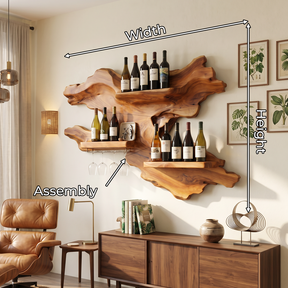 Farmhouse Wooden Wine Rack For Home Bar