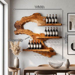 Mid Century Wine Rack Wall Mounted For Home Bar