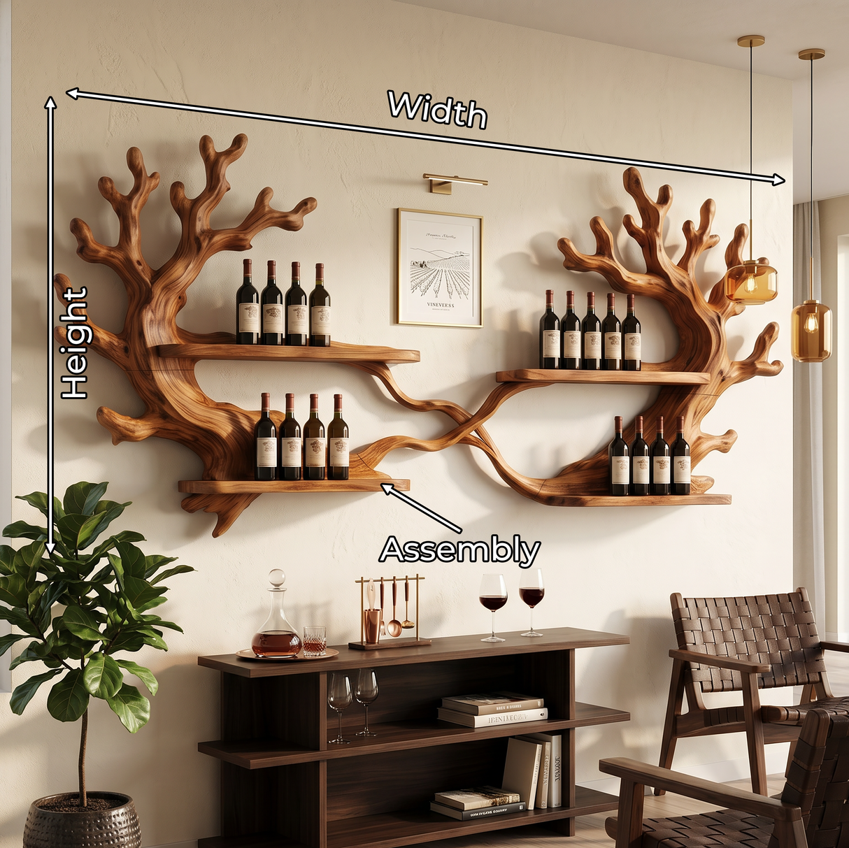 Wabi Sabi Wine Rack Wall Mounted For Home