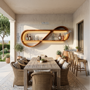 Scandinavian Open Shelf Wine Rack For Apartment Interior