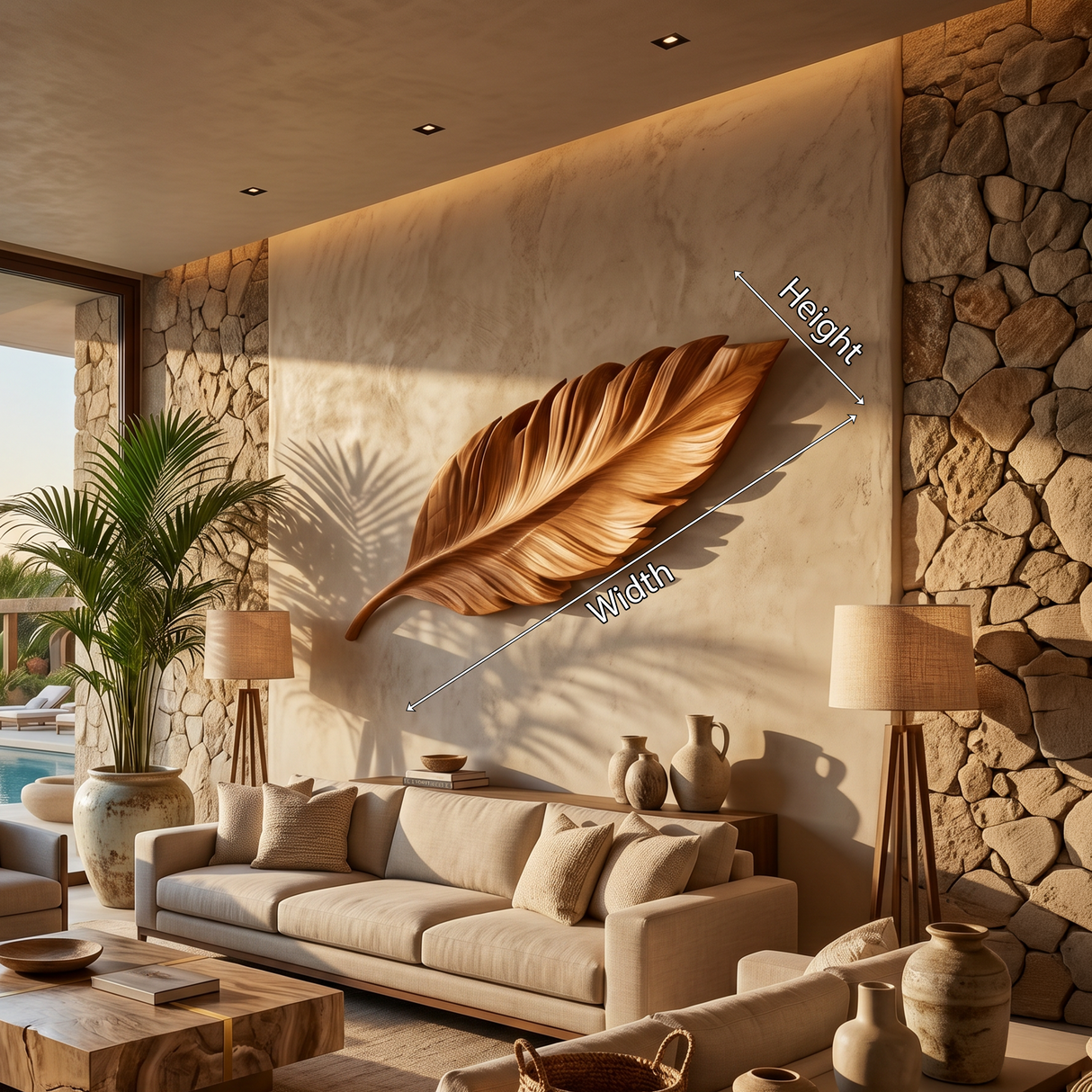Modern Leaf Wall Shelf For Lounge Interior