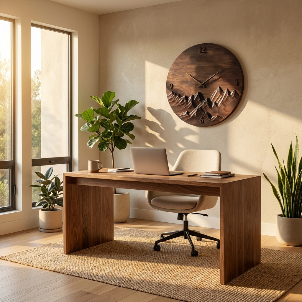 Modern Wall Clock Mountain Landscape For Living Room