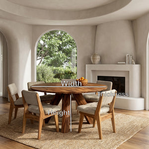 Modern Round Natural Wood Dining Table For Dining Room