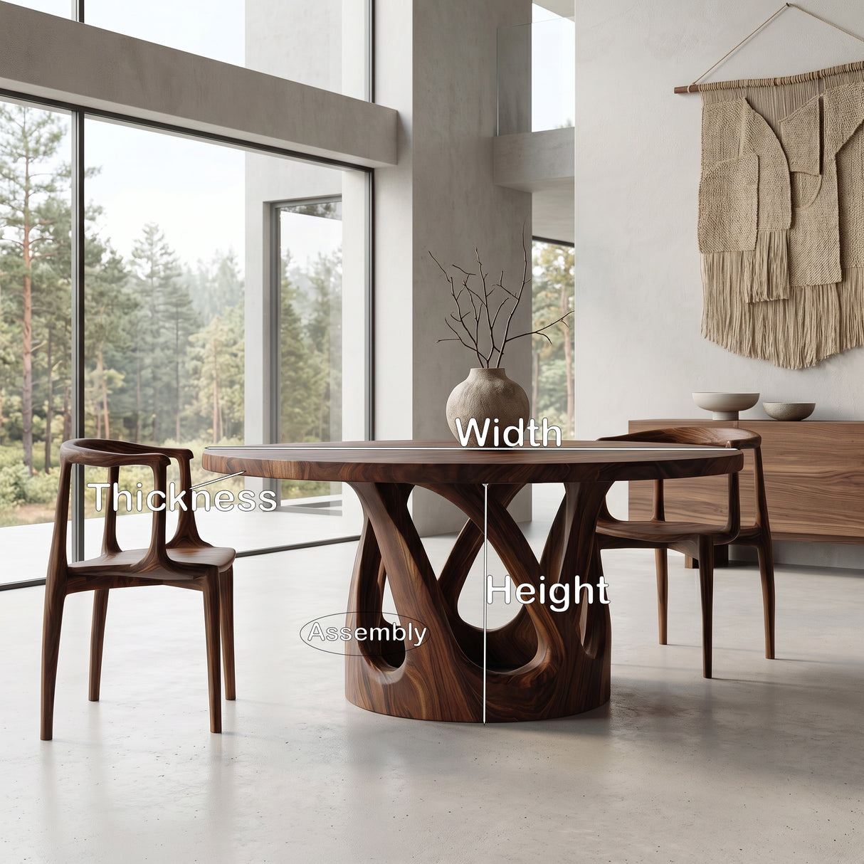 Contemporary Open Base Dining Table For Breakfast Nook