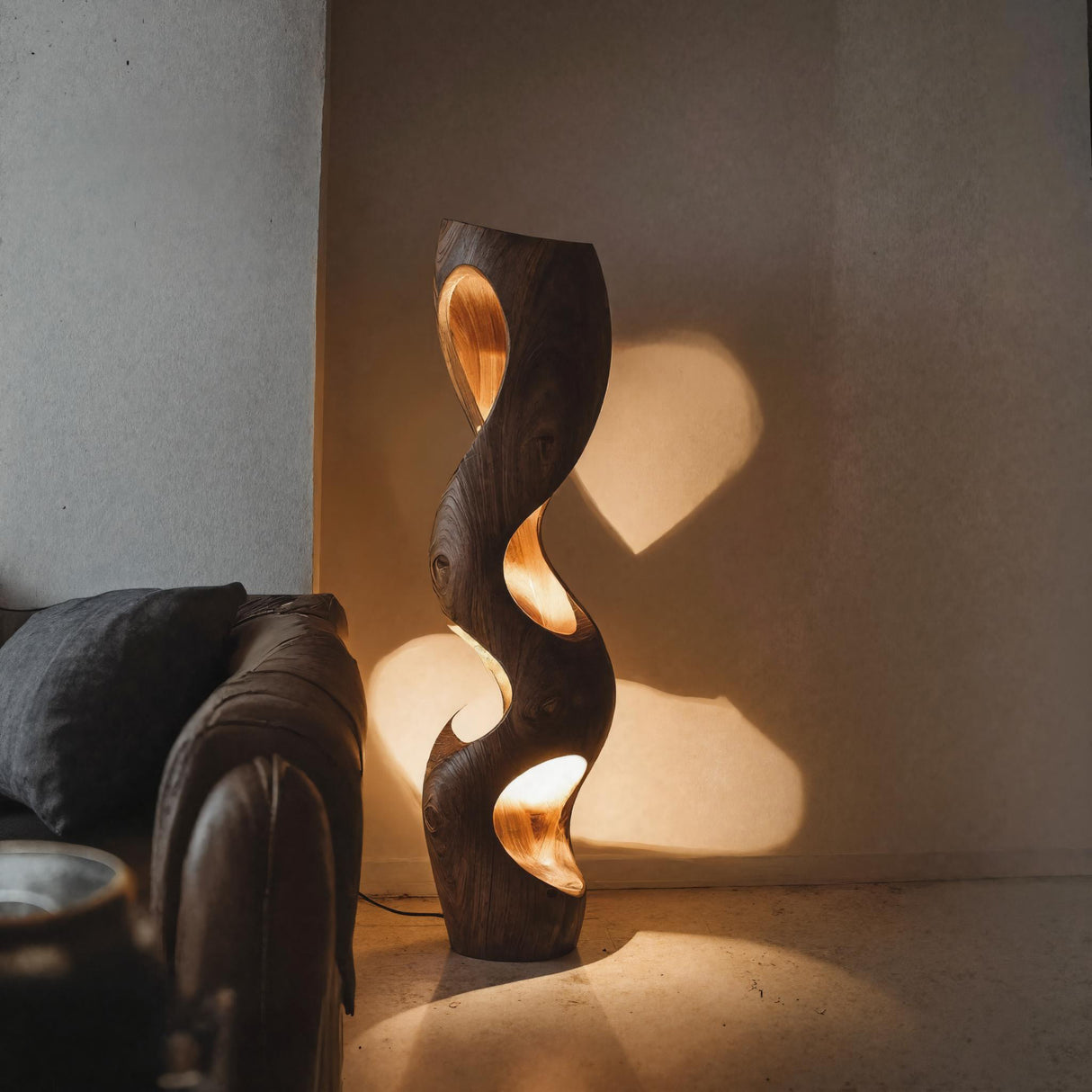 Organic Sculptural Floor Lamp For Modern Living Room