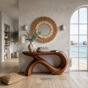 Modern Curved Console Table For Entryway Interior Space