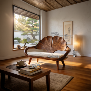Minimalist Ginkgo Leaf Back Bench For Reading Interior Area