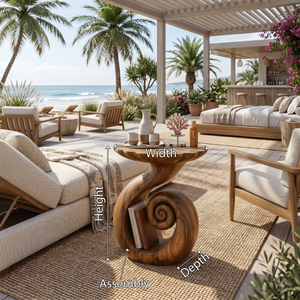 Organic Spiral Storage Side Table Resort Suite