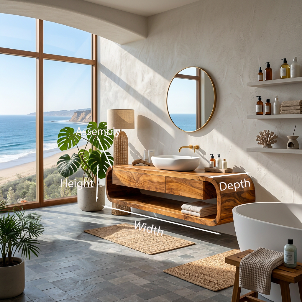 Wooden Wall Mounted Bathroom Vanity For Modern Bathroom Decor
