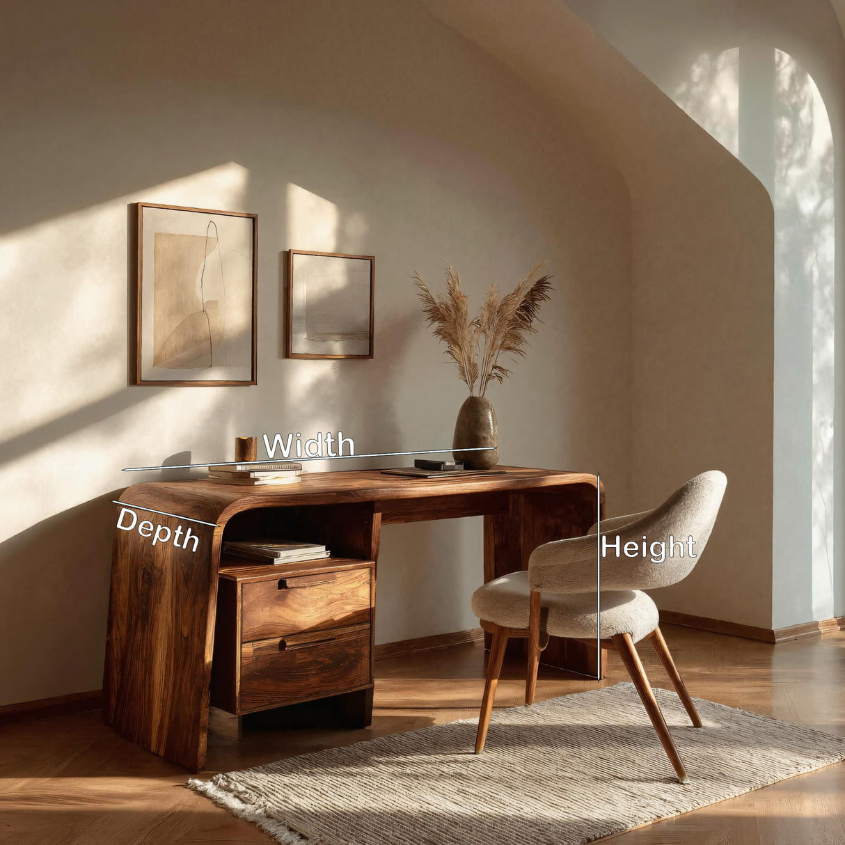Modern Writing Desk With Drawers For Workspace