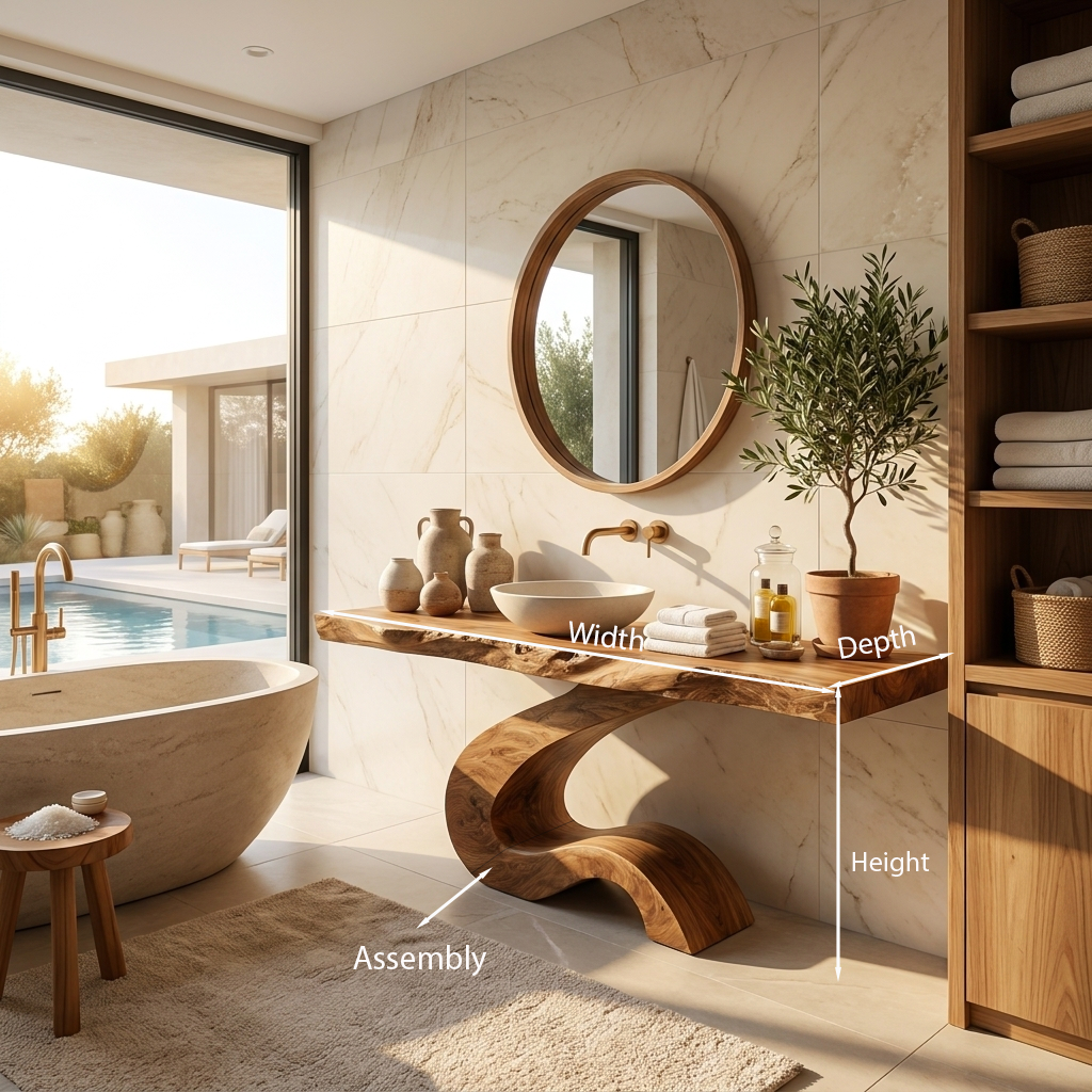 Luxury Bathroom Vanity With Organic S Curve Support For Bathroom