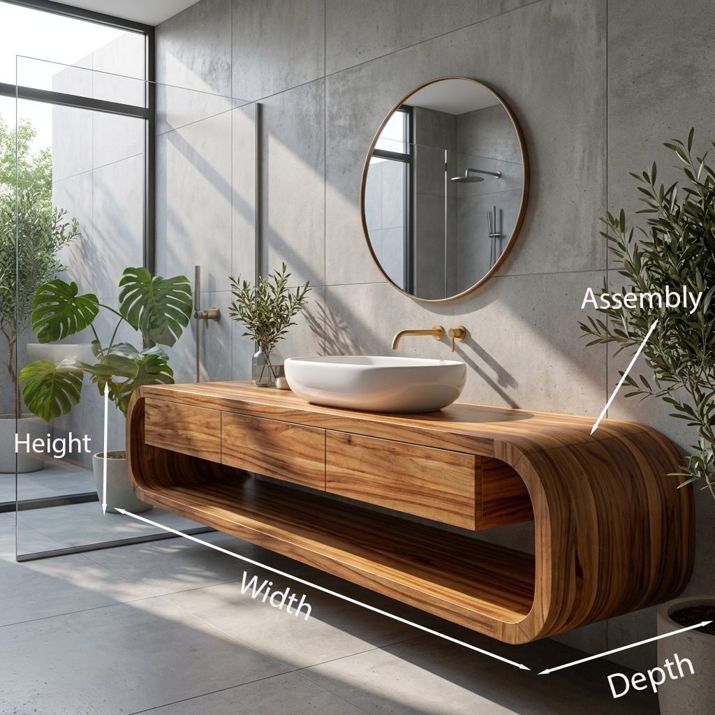 Modern Wall Mounted Bathroom Vanity With Drawers For Bathroom