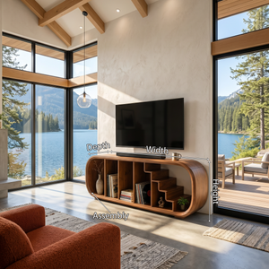 Modern Organic TV Console For Entertainment Lounge Space