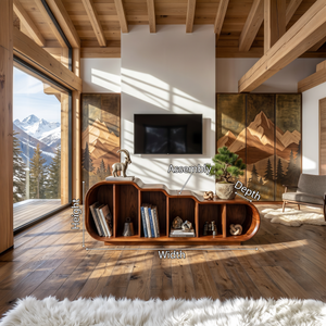 Scandinavian Linear TV Console For Media Lounge Interior