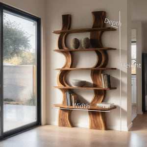 Organic Carved Shelf Storage Display For Home Office
