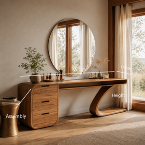 Modern Sculptural Vanity Table With Curved Design For Bedroom
