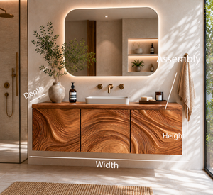 Organic Bathroom Vanity With Sculptural Wave Front For Bathroom Furniture
