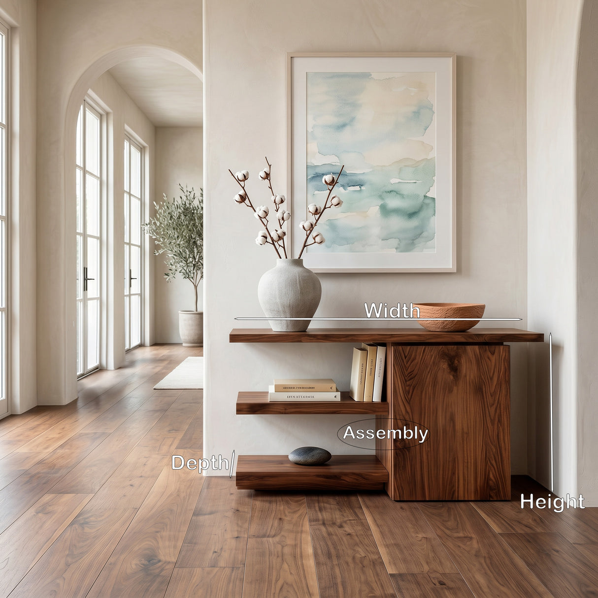 Modern Asymmetrical Console Table For Entryway