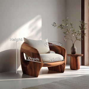 Luxury Sculptural Wooden Armchair For Reading Nook