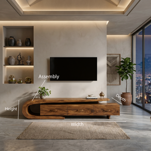 Modern Wood TV Cabinet With 3 Cabinet Systems For Home