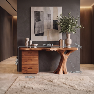 Rustic Solid Wood Dressing Table For Bedroom Cozy Vintage Decor