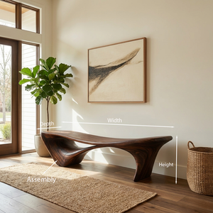 Modern Sculptural Bench For Entryway Or Living Room