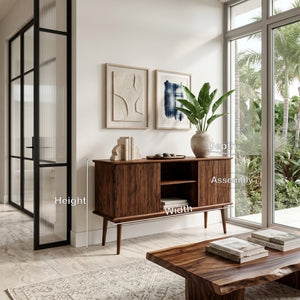 Organic Wooden Fluted Console Table For Entryway