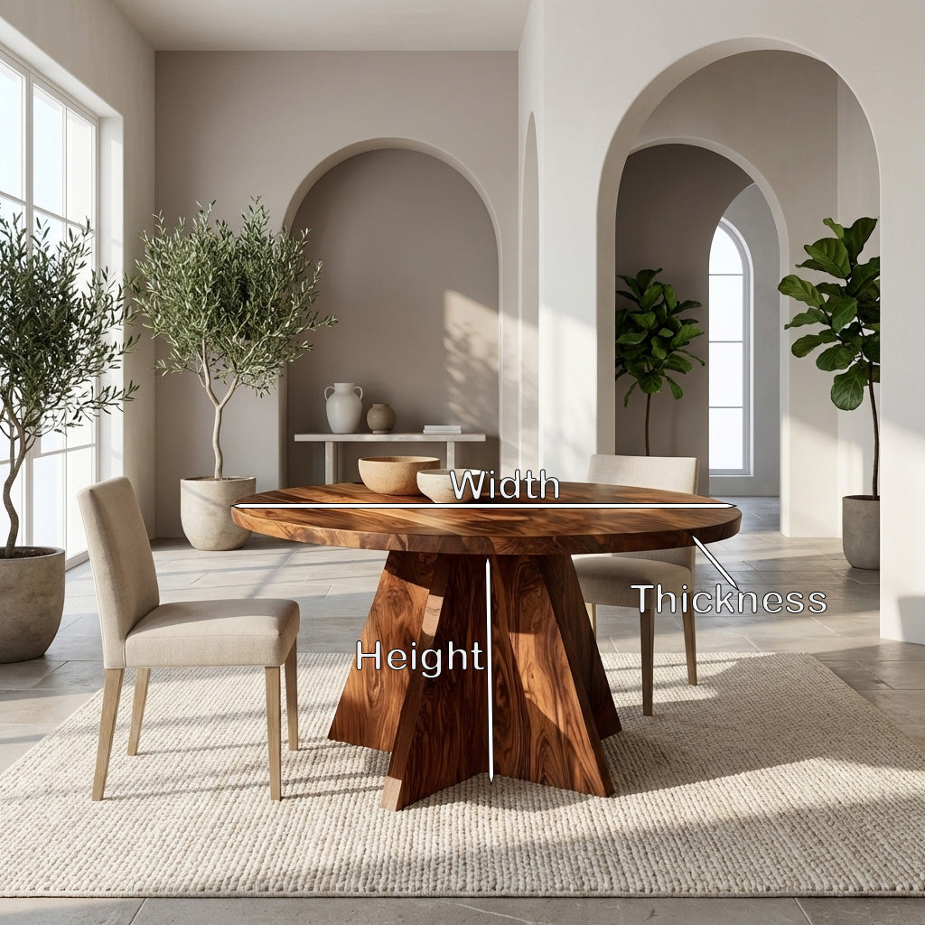 Contemporary Round Sculptural Dining Table For Dining Room Furniture
