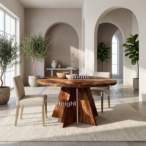 Contemporary Round Sculptural Dining Table For Dining Room Furniture