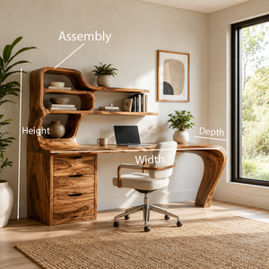 Modern Desk With Integrated Shelves And Drawers For Home Workspace