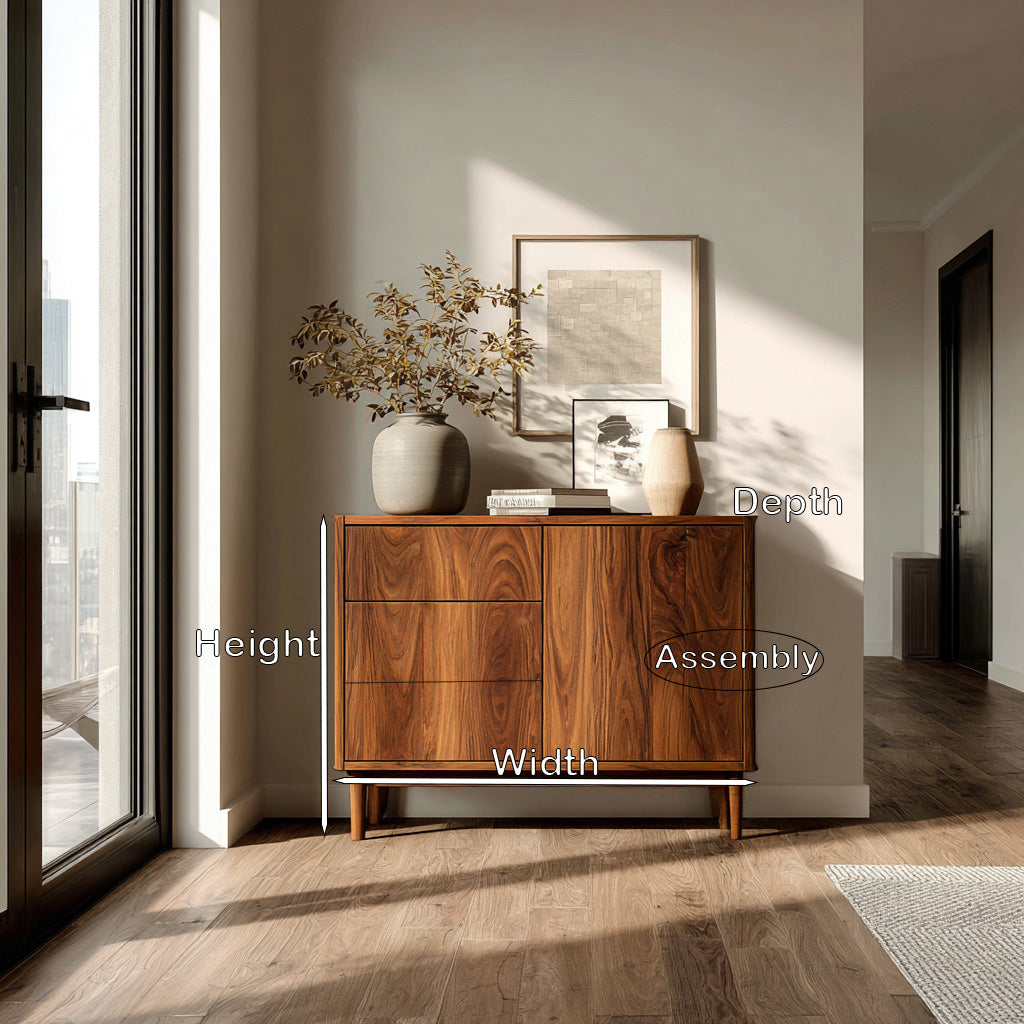 Minimalist  Console Table With Multiple Compartments For Living Room