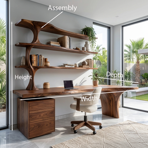 Contemporary Wooden Office Desk With Integrated Drawers For Workspace