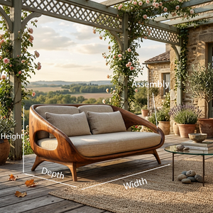 Artistic Wooden Sofa With Soft Lines For Home Lounge