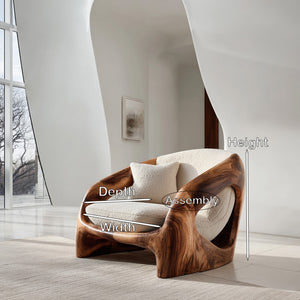 Contemporary Curved Armchair For Modern Living Room