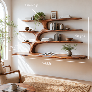 Wooden Wall Mounted Desk With Multi Shelves For Study Room