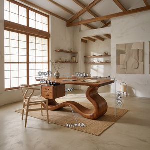 Scandinavian Organic Desk For Workspace Interior Space