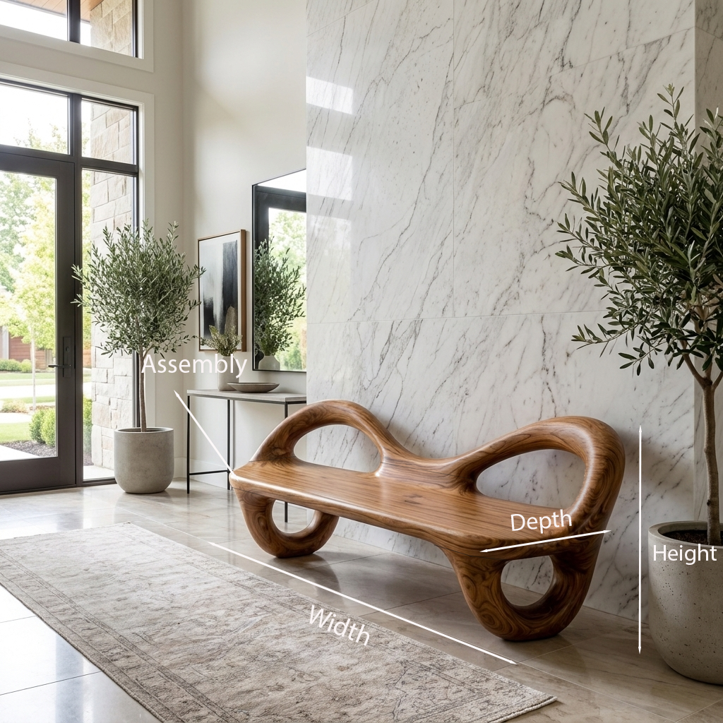 Organic Wooden Bench For Contemporary Home Decor