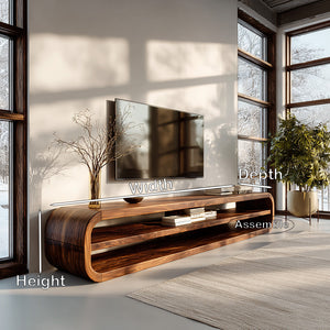 Contemporary Wooden TV Console With Open Storage For Living Room
