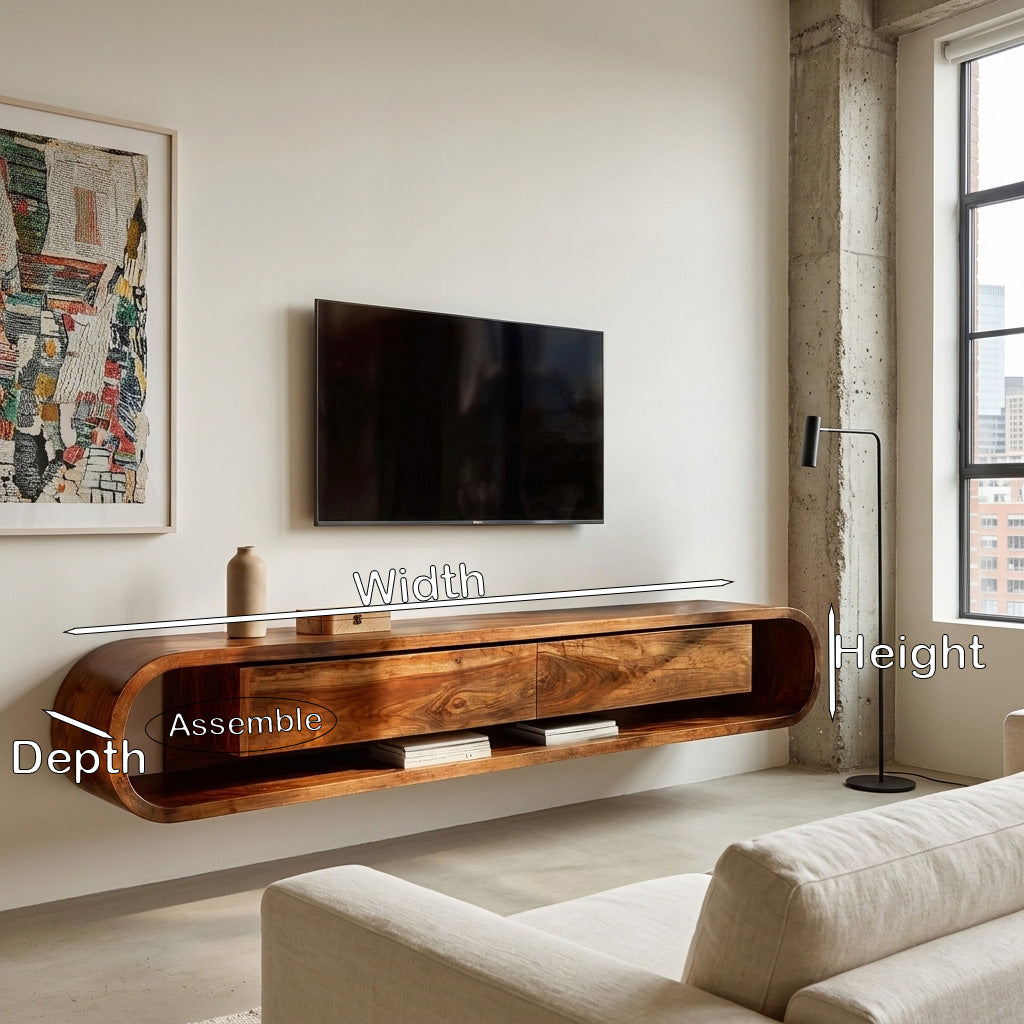 Organic Floating Sculptural TV Console For Living Room