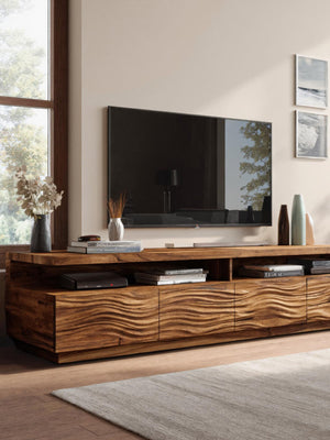 Modern TV Stand With Storage Cabinets For Living Room