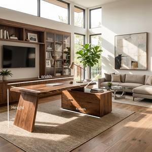 Modern Desk With Storage Shelf For Home Workspace