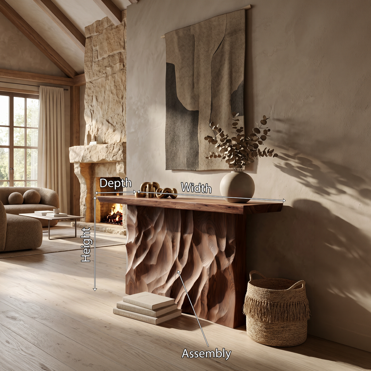 Scandinavian Live Form Accent Table For Open Concept Interior