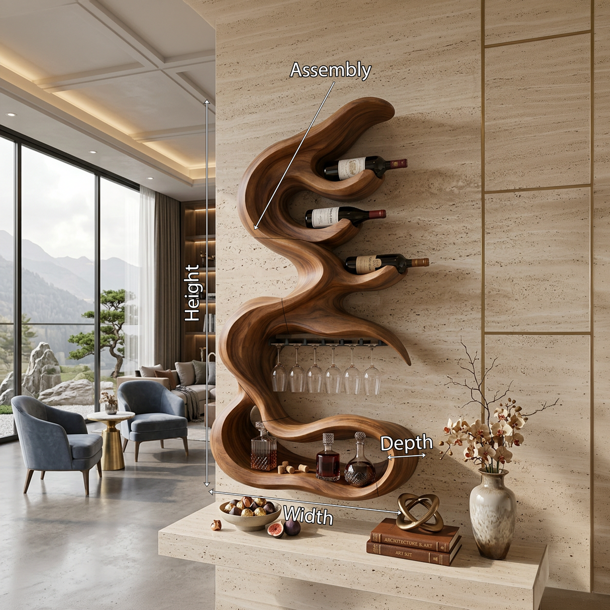 Rustic Artistic Wine Holder For Entertaining Area