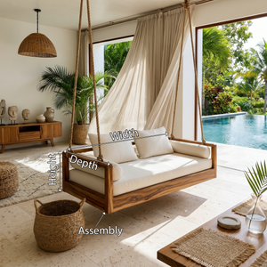 Tropical Indoor Hanging Daybed Swing Resort Style Living Room