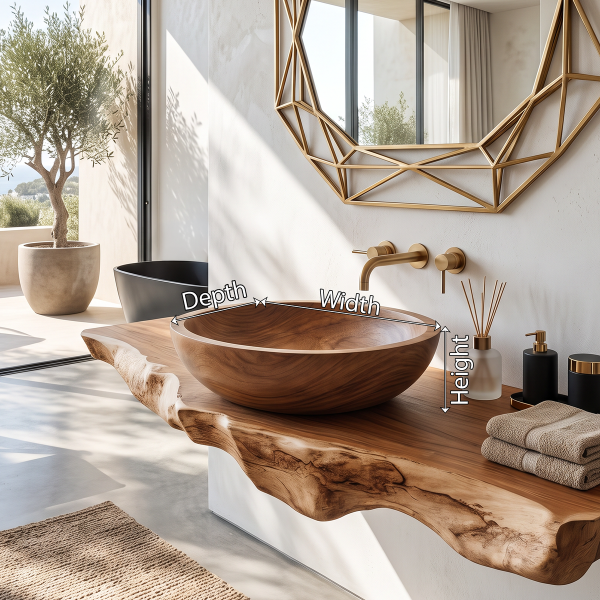 Rustic Wood Wash Basin For Cozy Bathroom Vanity Decor