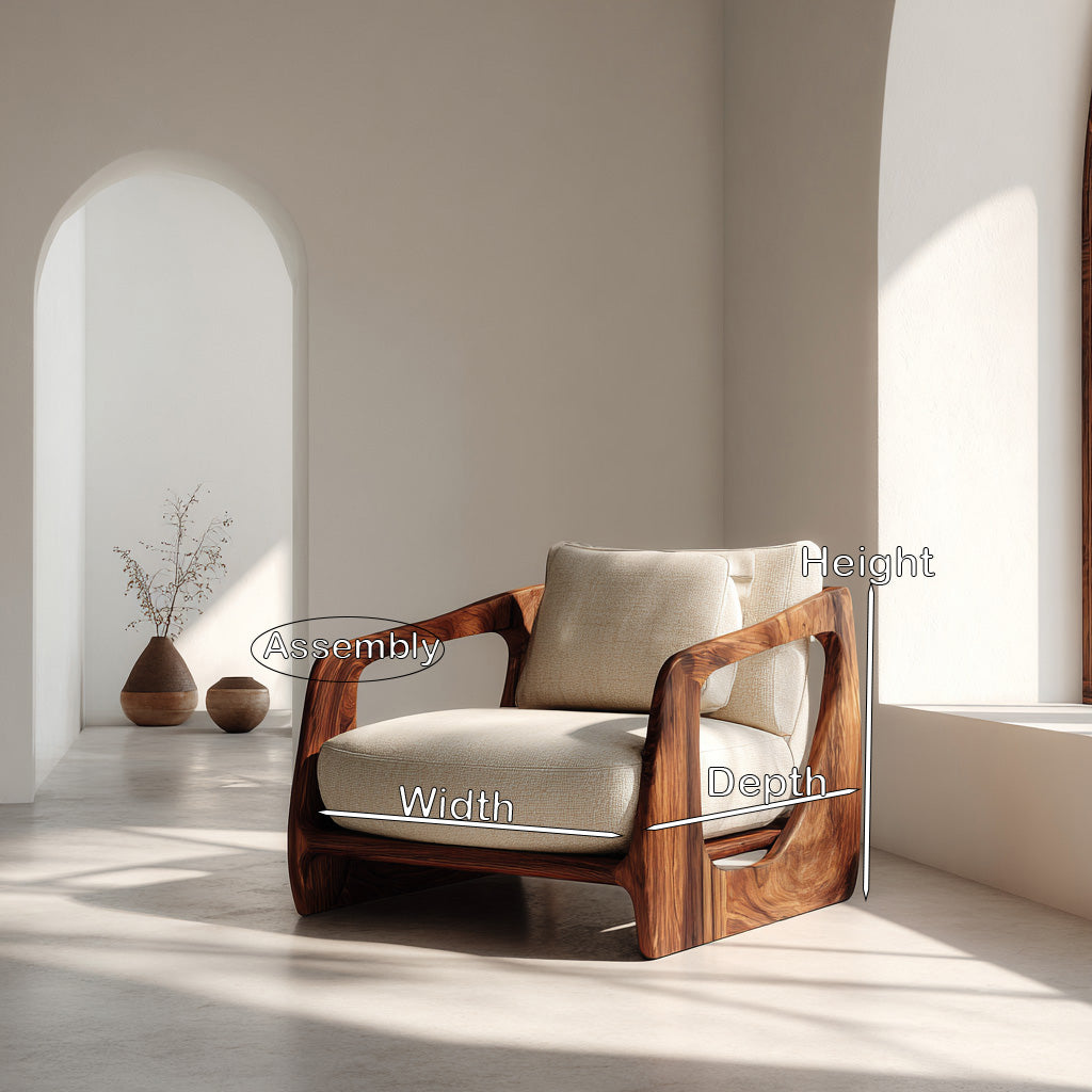 Luxury Curved Armchair For Modern Reading Nook