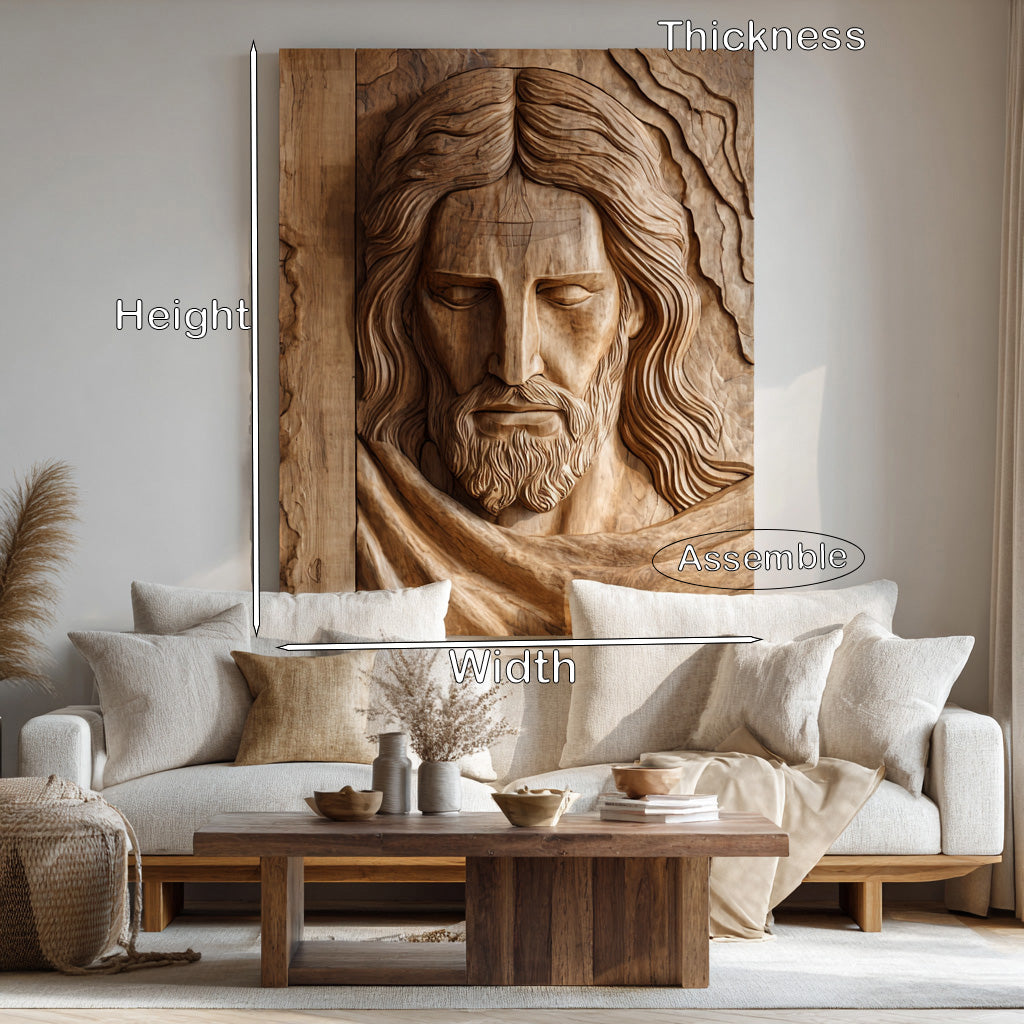 Handcrafted Wooden Religious Relief Wall Art For Living Room